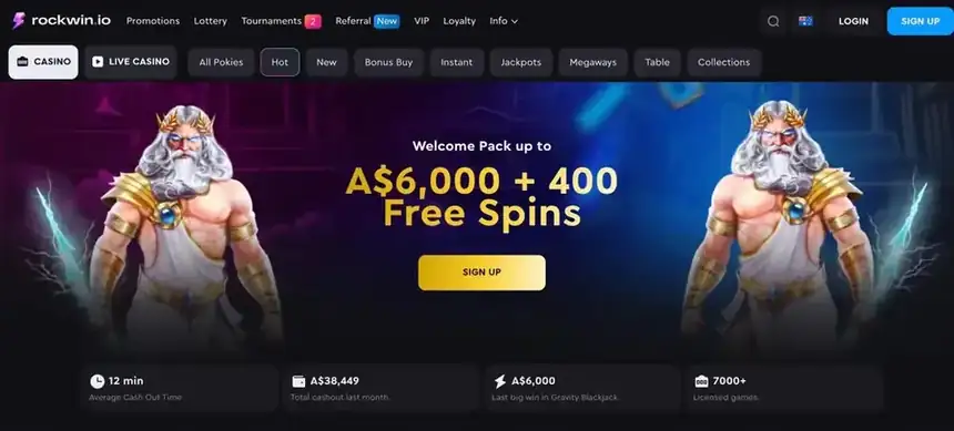 Rockwin casino homepage